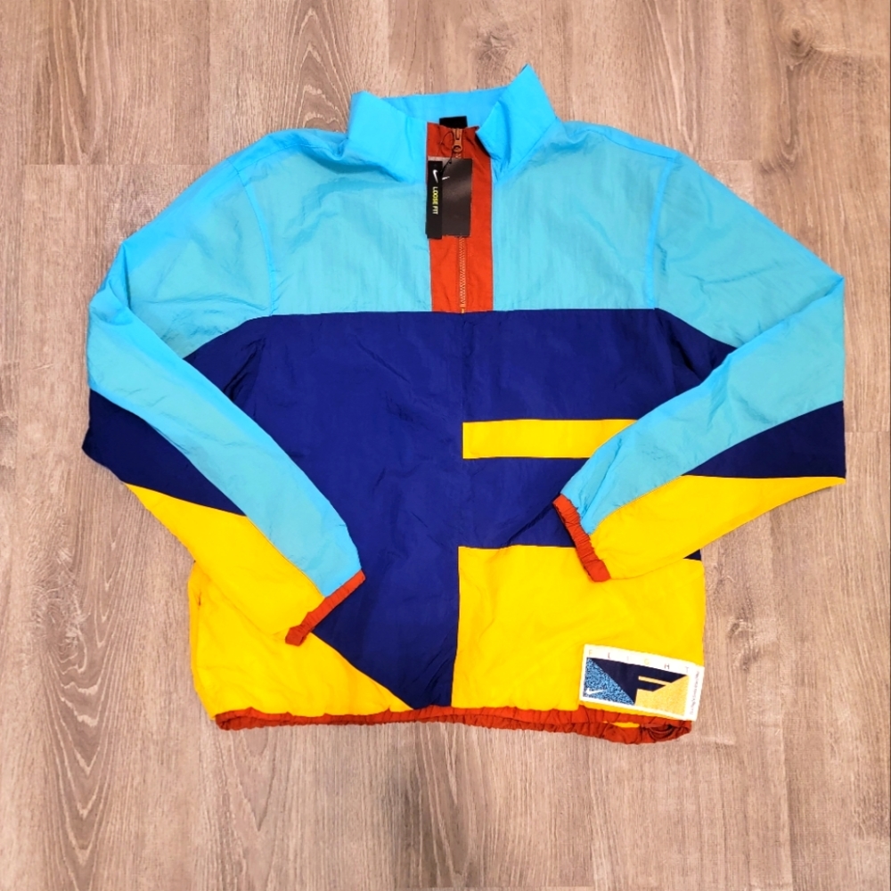 BRAND NEW Nike Flight Basketball Half Zip Jacket Blue Yellow Men's Size Large